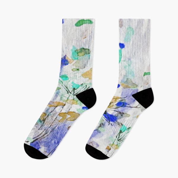 Item preview, Wildflower abstract in shades of blue designed and sold by wildseadesign.