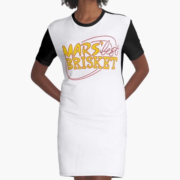 Mars' Best Brisket Official Crew Member (Yellow) Graphic T-Shirt Dress