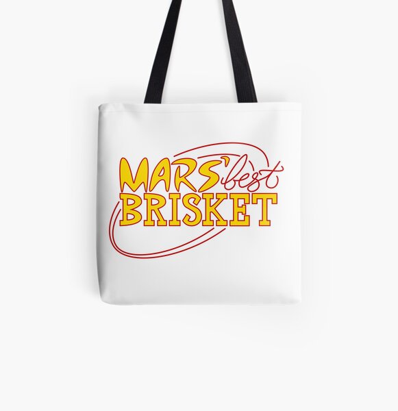 Mars' Best Brisket Official Crew Member (Yellow) All Over Print Tote Bag