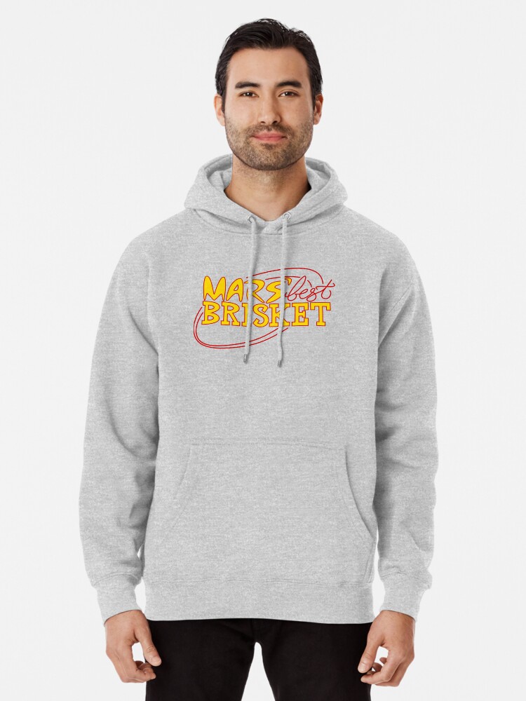 Alternate view of Mars' Best Brisket Official Crew Member (Yellow) Pullover Hoodie