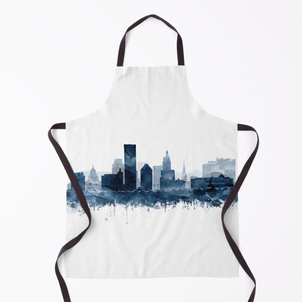 Item preview, Providence Skyline Watercolor Navy Blue by Zouzounio Art designed and sold by zouzounioart.