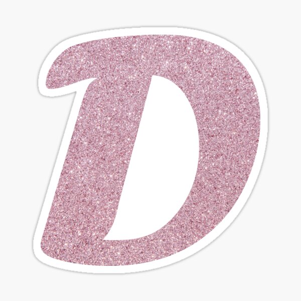 Letter D Pink Glitter Stickers | Redbubble