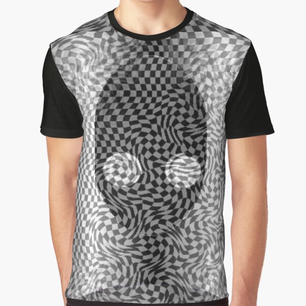 Optical Illusion Fractal Pattern | Black and White Psychedelic Nightmare Fractal Pattern Boho Aesthetic Gift Idea Graphic T-Shirt
