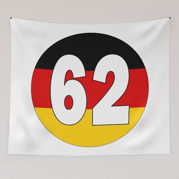 Item preview, Number 62 with Germany flag on the background designed and sold by AllShirts21.
