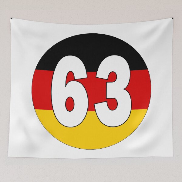 Item preview, Number 63 with Germany flag on the background designed and sold by AllShirts21.