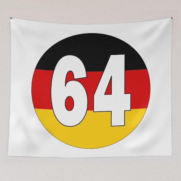 Item preview, Number 64 with Germany flag on the background designed and sold by AllShirts21.