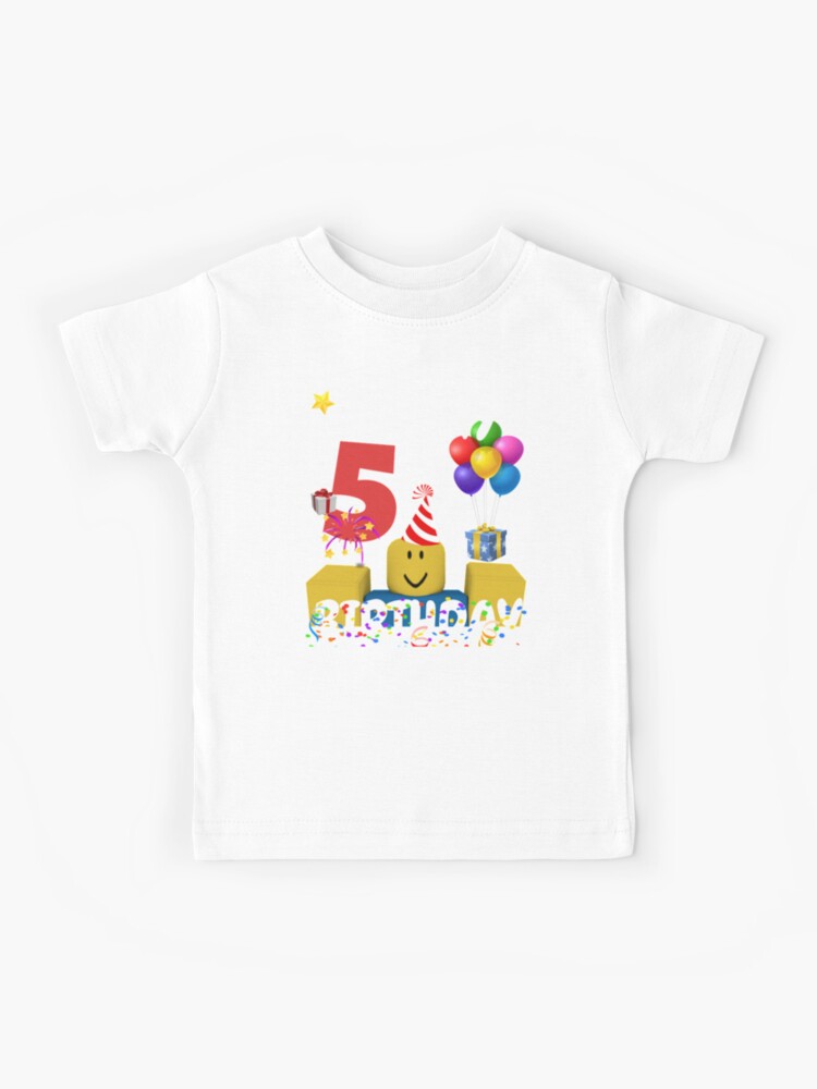 Roblox Noob Birthday Boy It S My 5th Birthday Fun Kids T Shirt By Ludivinedupont Redbubble - banana roblox shirt