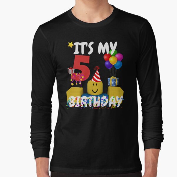 Roblox Noob Birthday Boy It S My 5th Birthday Fun T Shirt By Ludivinedupont Redbubble - event super super happy face roblox
