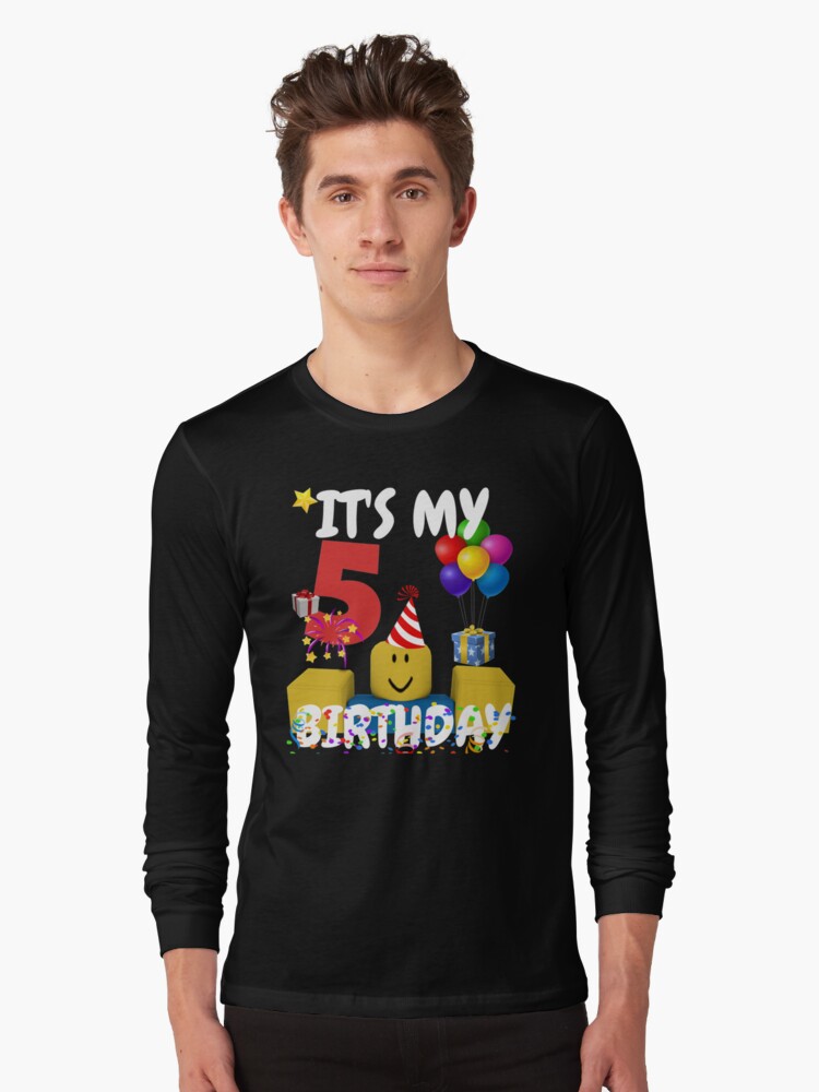 Roblox Noob Birthday Boy It S My 5th Birthday Fun T Shirt By Ludivinedupont Redbubble - roblox im a banana youtube