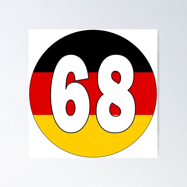 Item preview, Number 68 with Germany flag on the background designed and sold by AllShirts21.