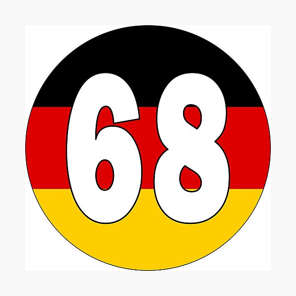 Item preview, Number 68 with Germany flag on the background designed and sold by AllShirts21.