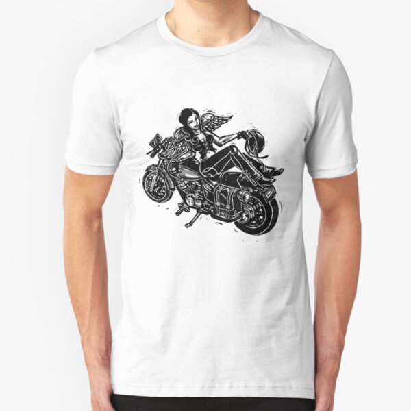 Moto Guzzi Rider Italien T-Shirt Classique Moto Motard Rétro Gris T-Shirt