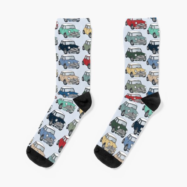 Mini Car Illustration Print Socks