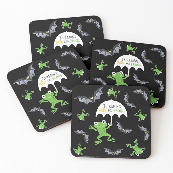 Item preview, It's Raining (Sparkly Halloween) Bats and Frogs 2 designed and sold by VicEllisArt.