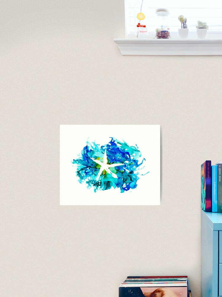 Thumbnail 1 of 3, Art Print, Starfish Splash designed and sold by GillianAdams.
