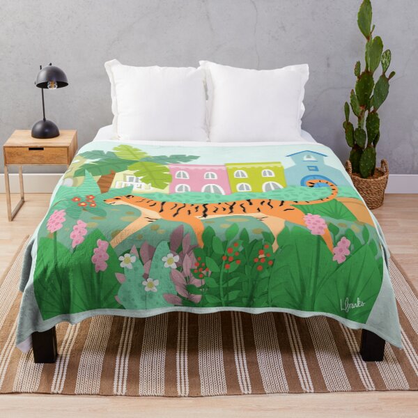 Artikelvorschau, Jungle Tiger Themed Art Illustration entworfen und verkauft von LouiseFranksArt.