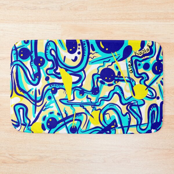 Item preview, Blue and yellow doodle designed and sold by Alex Koplos.