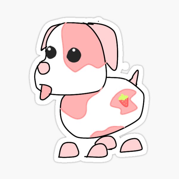 Adopt Me Strawberry Dog Sticker By Livvyroblox Redbubble - adopt me roblox dog