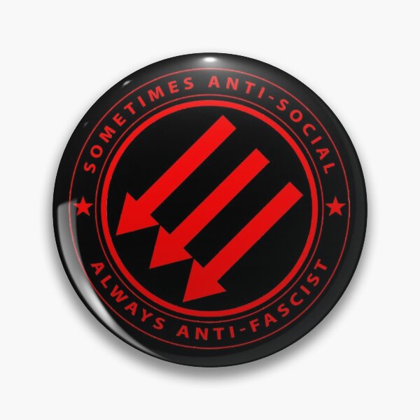 Racist Pins And Buttons Redbubble - antifa pin roblox