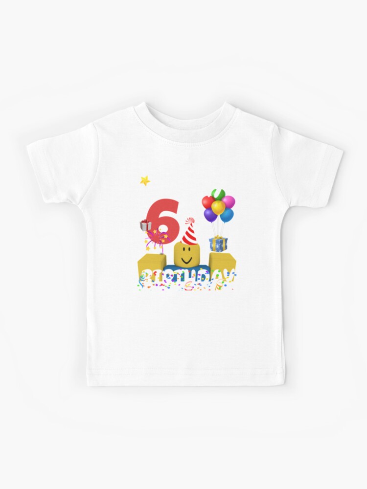 Roblox Noob Birthday Boy It S My 6th Birthday Fun Kids T Shirt By Ludivinedupont Redbubble - roblox noob t shirt