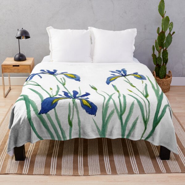 Item preview, hand painted blue iris watercolor painting designed and sold by ColorandColor.