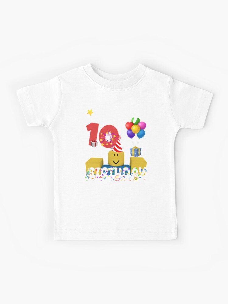Roblox Noob Birthday Boy It S My 10th Birthday Fun Kids T Shirt By Ludivinedupont Redbubble - official noob t shirt roblox