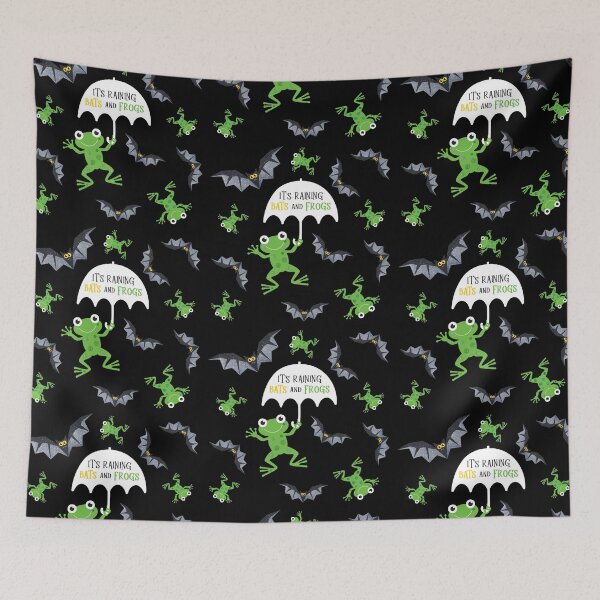 Item preview, It's Raining (Sparkly Halloween) Bats and Frogs 2 designed and sold by VicEllisArt.