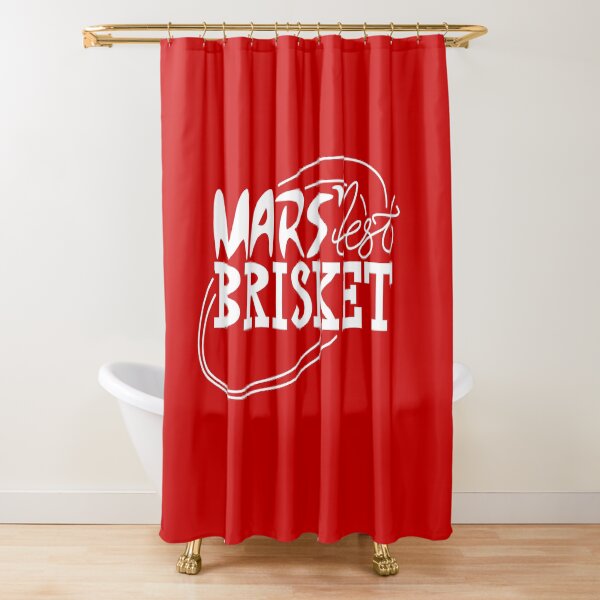 Mars' Best Brisket Official Crew Member (White) Shower Curtain