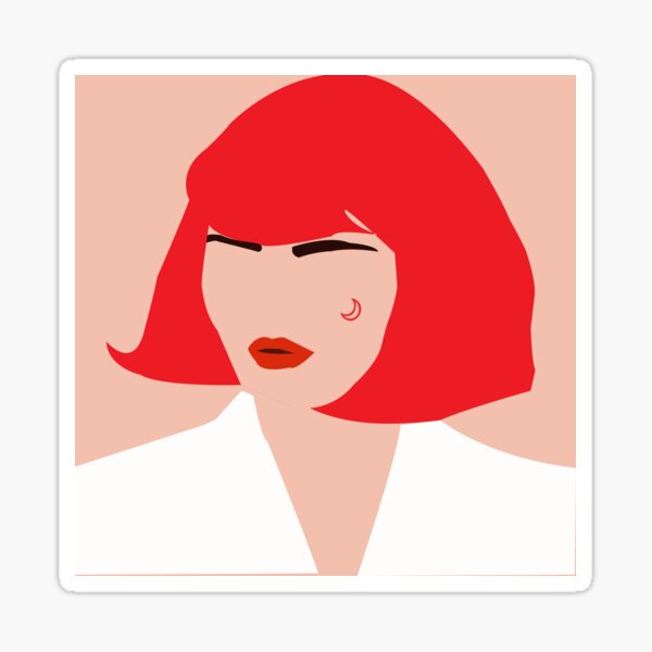 Redhead woman Sticker