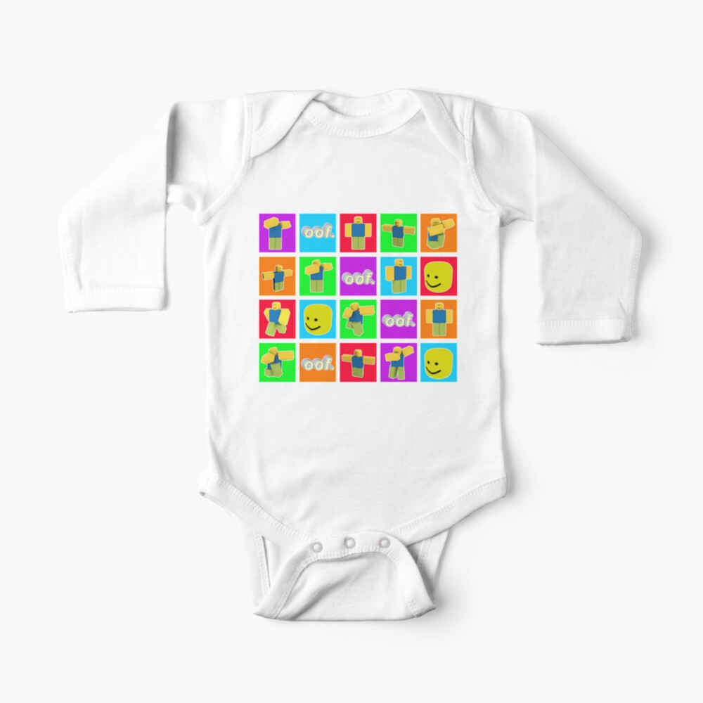 Roblox Dabbing Dab Noob Pattern Oof Big Head Baby One Piece By Ludivinedupont Redbubble - roblox long head