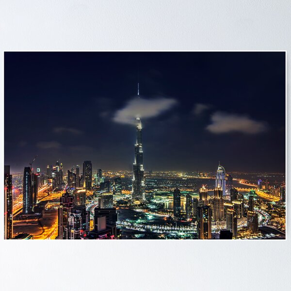 Item preview, Scattered clouds passing by Burj khalifa and the downtown Dubai designed and sold by naufalmq.
