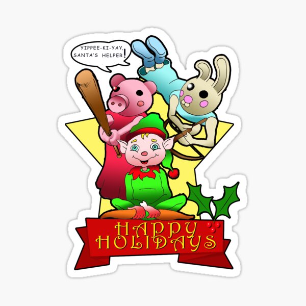 Piggy Roblox Costume Stickers Redbubble - roblox elf outfits