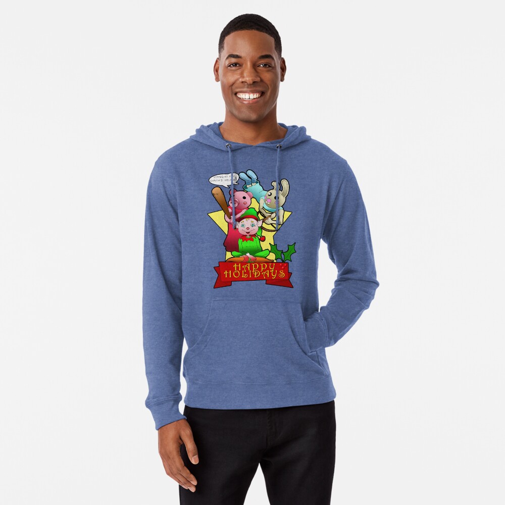 Piggy Roblox Elf Bunny And Piggy Gamer Happy Holiday Gift Lightweight Hoodie By Freedomcrew Redbubble - roblox elf