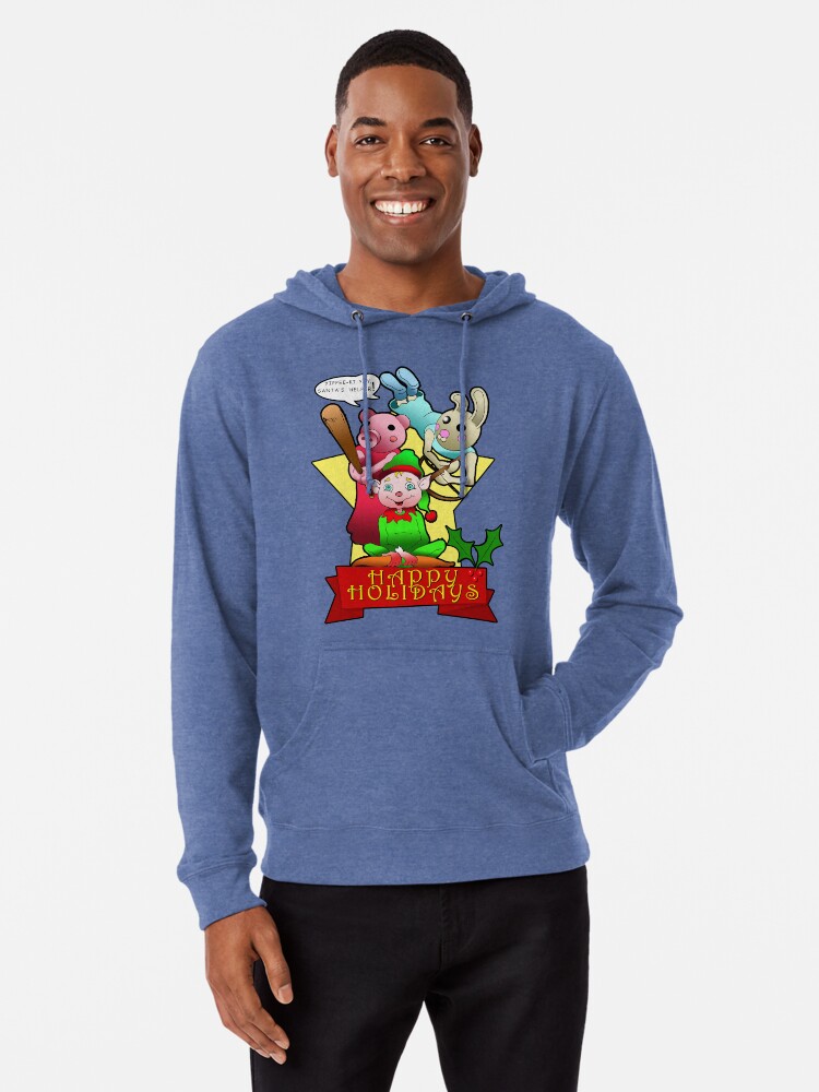 Piggy Roblox Elf Bunny And Piggy Gamer Happy Holiday Gift Lightweight Hoodie By Freedomcrew Redbubble - elf shirt roblox