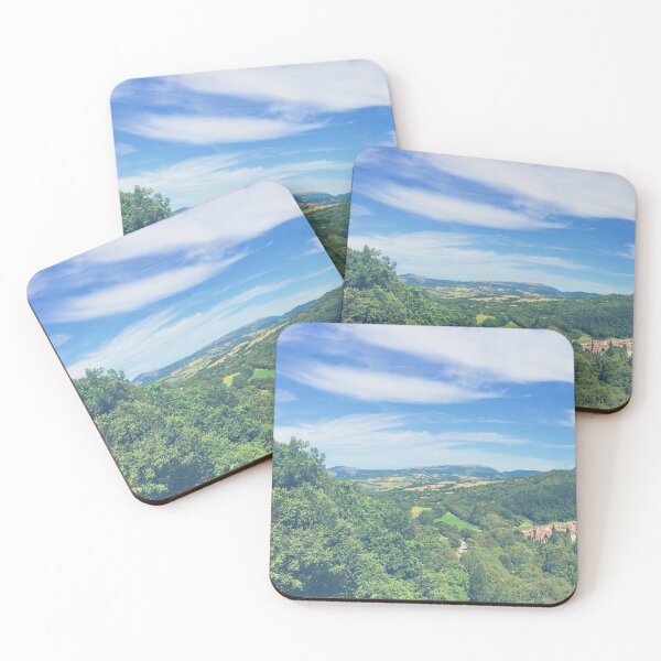 Item preview, Italian mountain bright green in summer with city on the side designed and sold by Mirko Torresi.