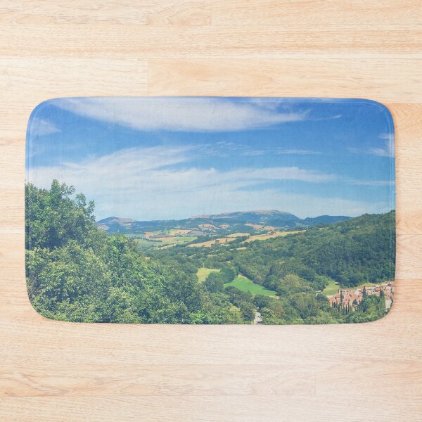 Item preview, Italian mountain bright green in summer with city on the side designed and sold by Mirko Torresi.