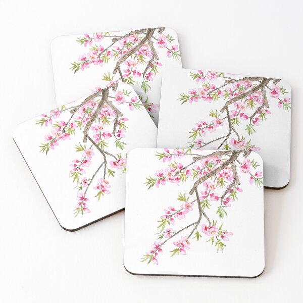 Item preview, hand painted pink peach blossom 2020 designed and sold by ColorandColor.