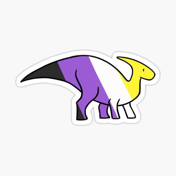 Non-Binary-Dino Die Cut Sticker