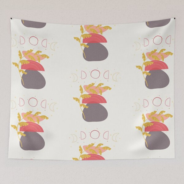 Item preview, Abstract Plant with Colour Pebbles Under The Moon designed and sold by SoulLiving.