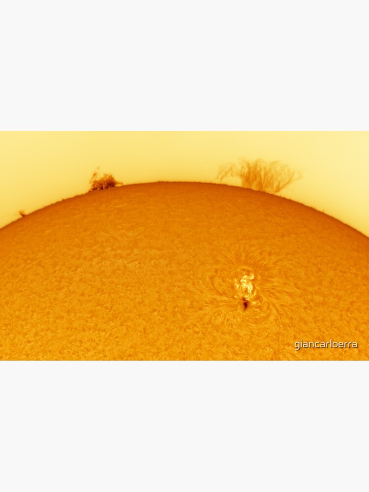 Sun spot and flares in Hydrogen Alpha by giancarloerra