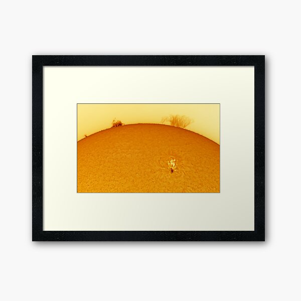 Sun spot and flares in Hydrogen Alpha Framed Art Print