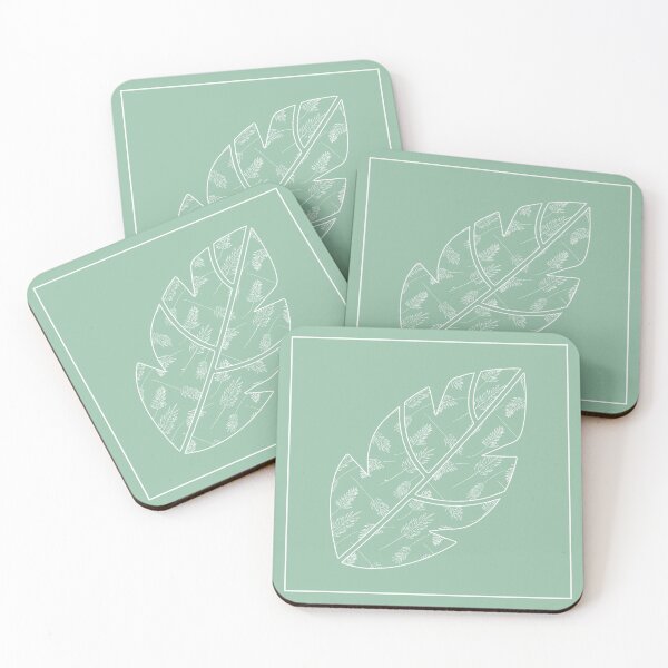 Item preview, Leaf with Green and White Leaf Pattern  designed and sold by alba4design.