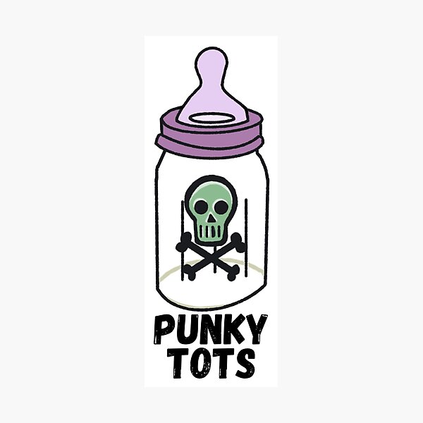 Punky Tots Skully Baby Bottle Photographic Print