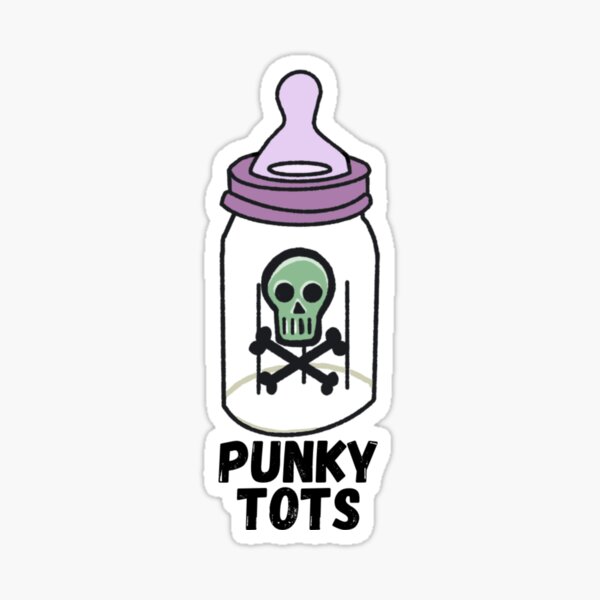 Punky Tots Skully Baby Bottle Sticker