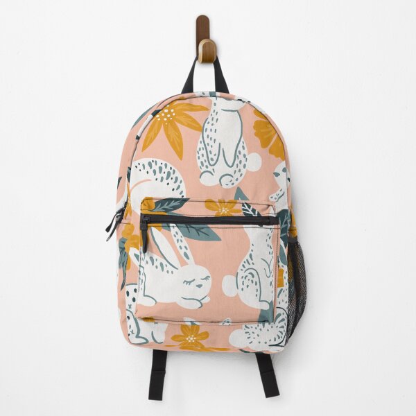 Item preview, Bunnies & Blooms – Teal & Blush designed and sold by Cat Coquillette.