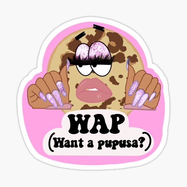 Vista previa del artículo con la obra «WAP (quiero unas pupusas).», diseñado y vendido por SimplyVanza.