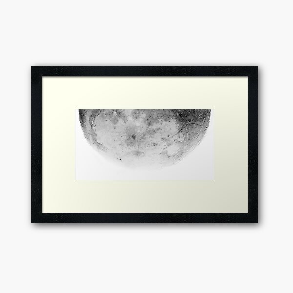 White Moon mosaic Framed Art Print