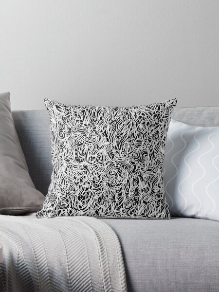 White and black Throw Pillow