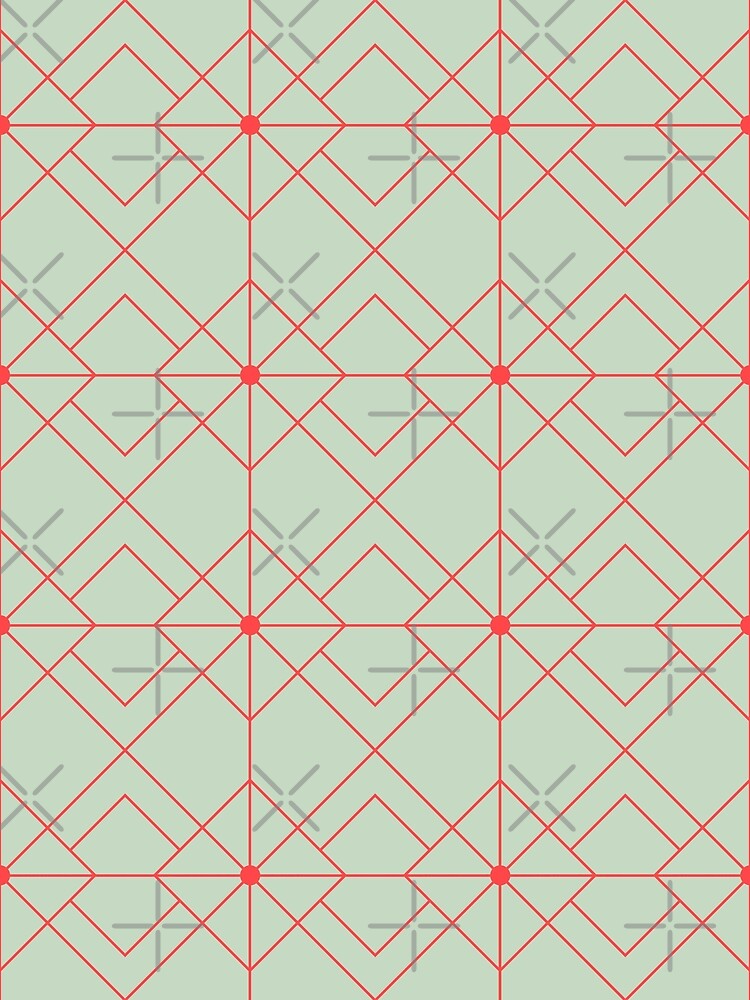 Thumbnail 3 of 3, Scarf, Red Line Pattern designed and sold by bcide.