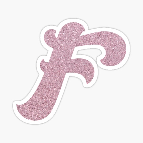 Letter F Pink Glitter Stickers | Redbubble